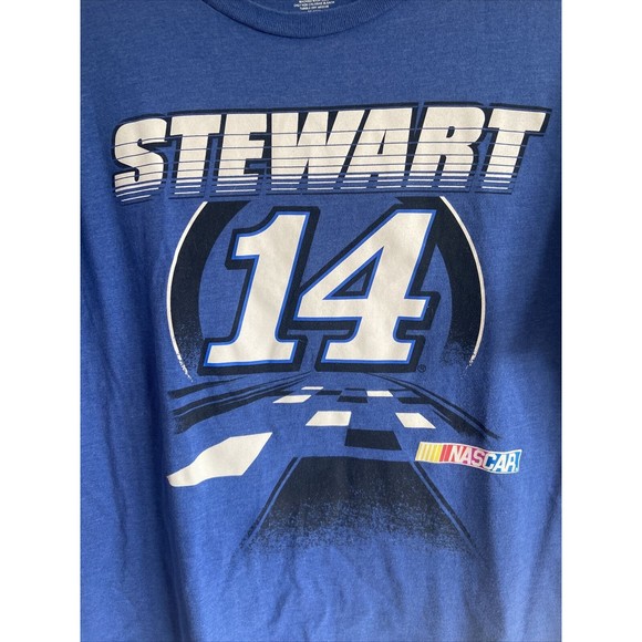 Tony Stewart NASCAR T-Shirt #14 Blue Racing Driver Size XL - Picture 1 of 6